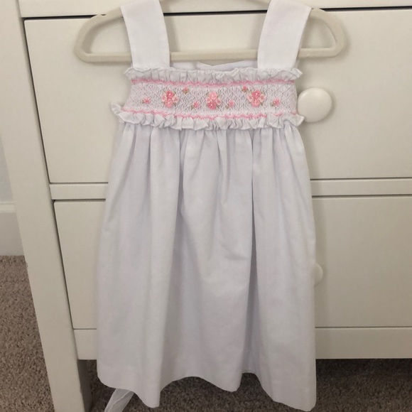 Luli & Me Other - White dress with beautiful embroidered flowers